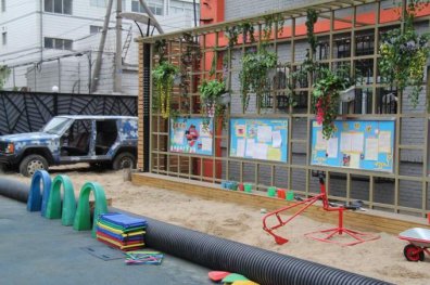 幼儿园户外环境布置:沙区