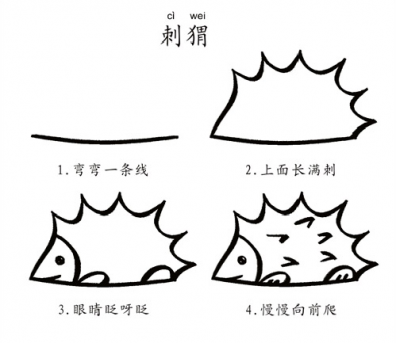 幼儿简笔画：小刺猬