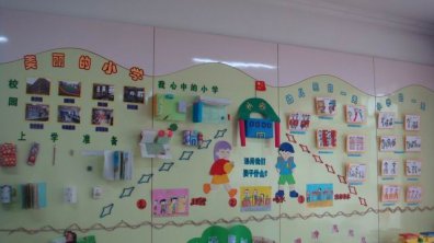 幼儿园大班主题墙面布置：美丽的小学