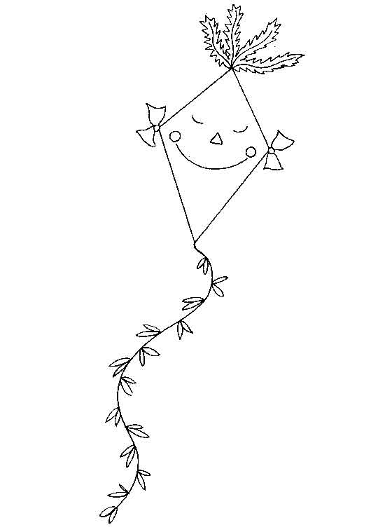 幼儿园春天简笔画：风筝